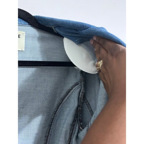 L’AGENCE Wayne Denim Blazer Open Front Blue size Medium - Picture 8 of 15